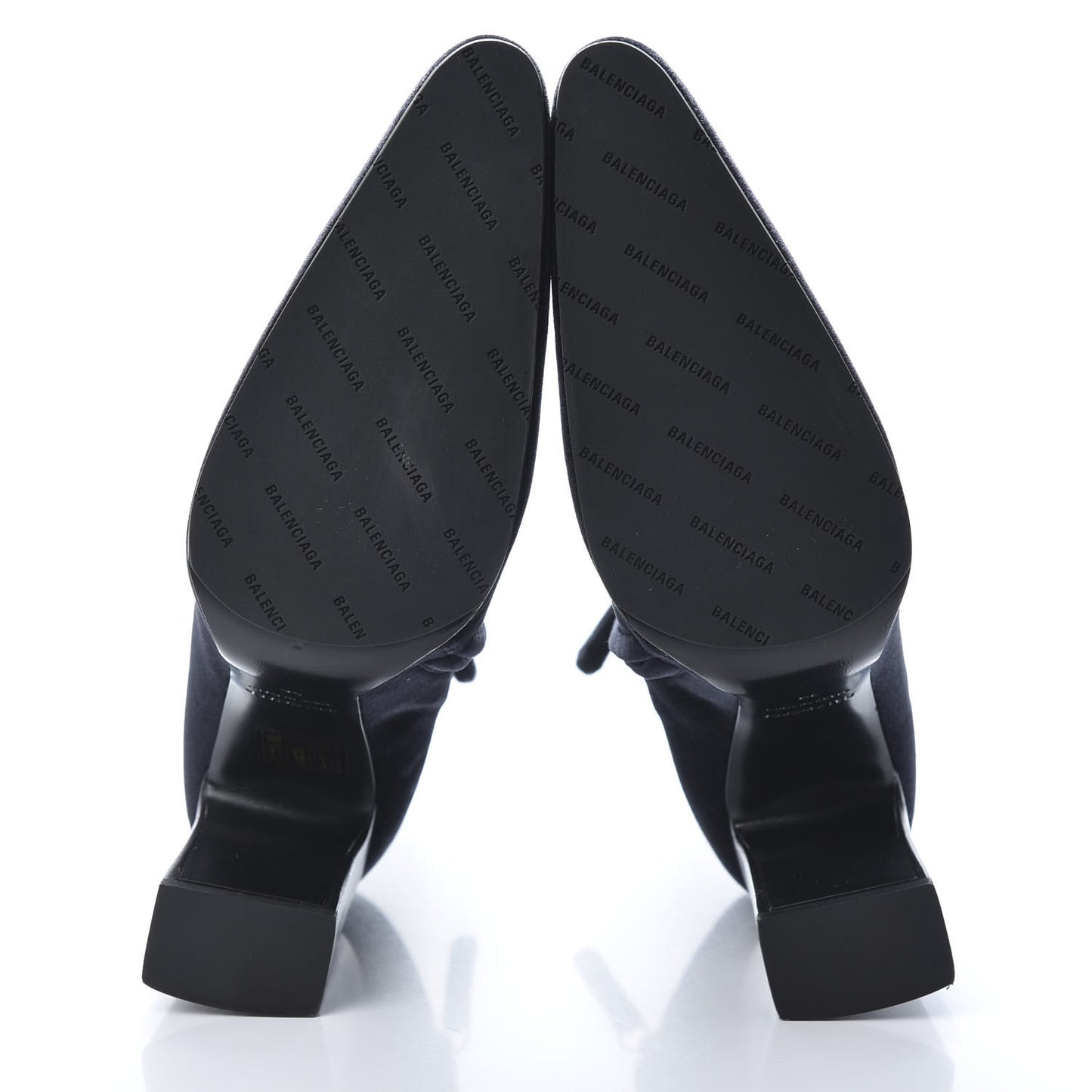 Smooth Velvet Ankle Boots 39 Black