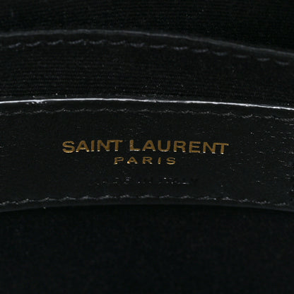 Saint Laurent Grain De Poudre Matelasse Chevron Quilted Round Vinyle Camera Bag Crema Soft 6 of 10