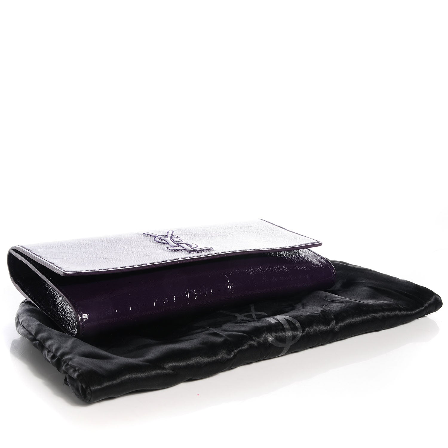 Saint Laurent Patent Small Belle De Jour Clutch Purple 4 of 7