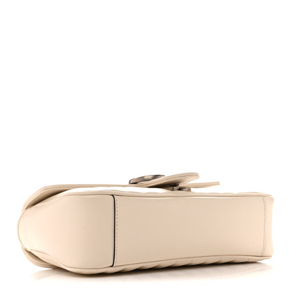 Gucci Calfskin Matelasse Aria Small GG Marmont Shoulder Bag Mystic White 4 of 12