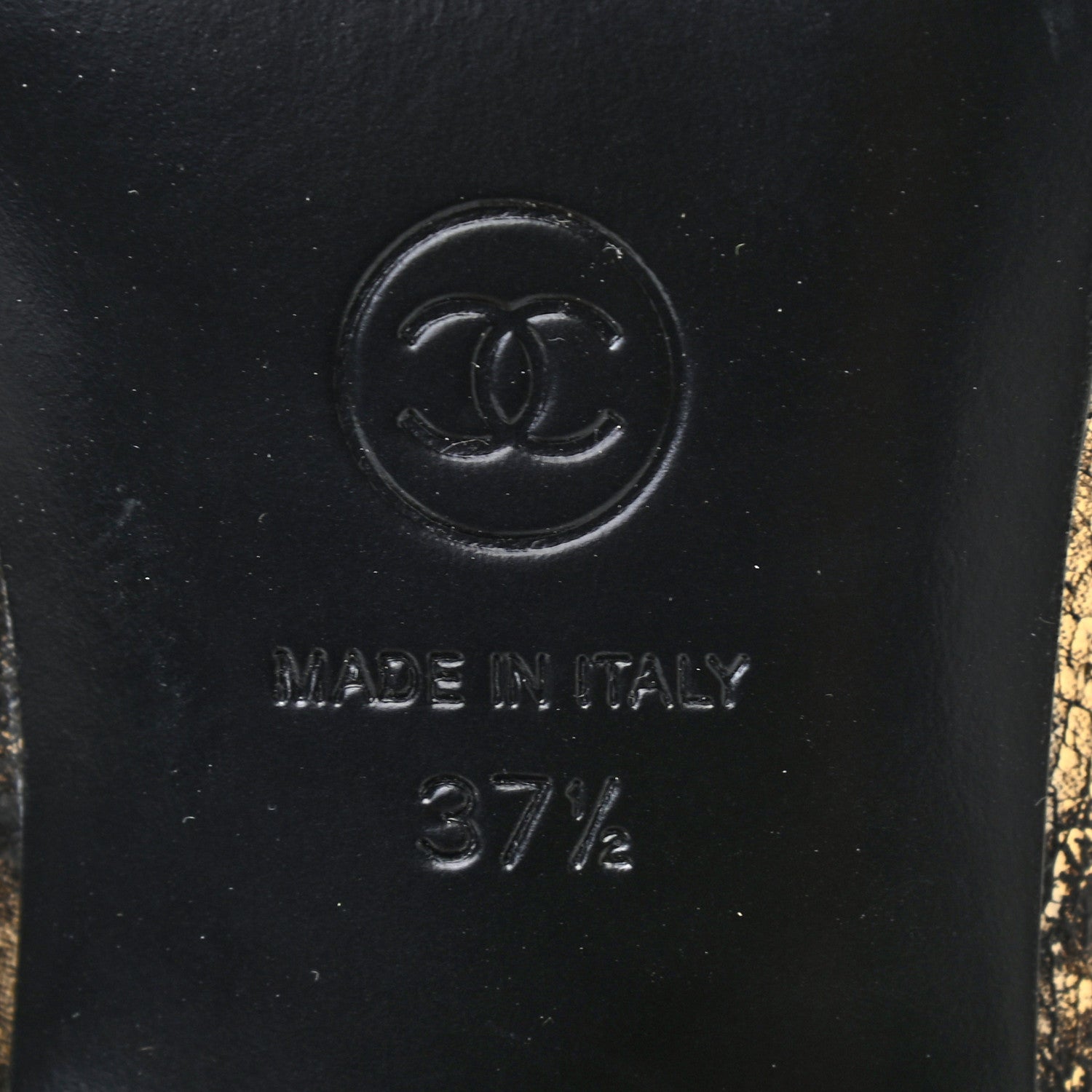 Chanel Laminated Goatskin High Boots 37.5 Gold 5 of 6