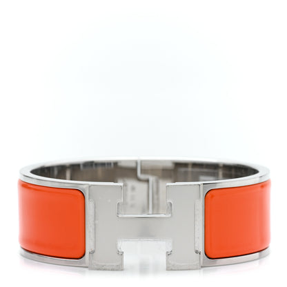 Hermes Enamel Wide Clic Clac H Bracelet PM Orange 1 of 4