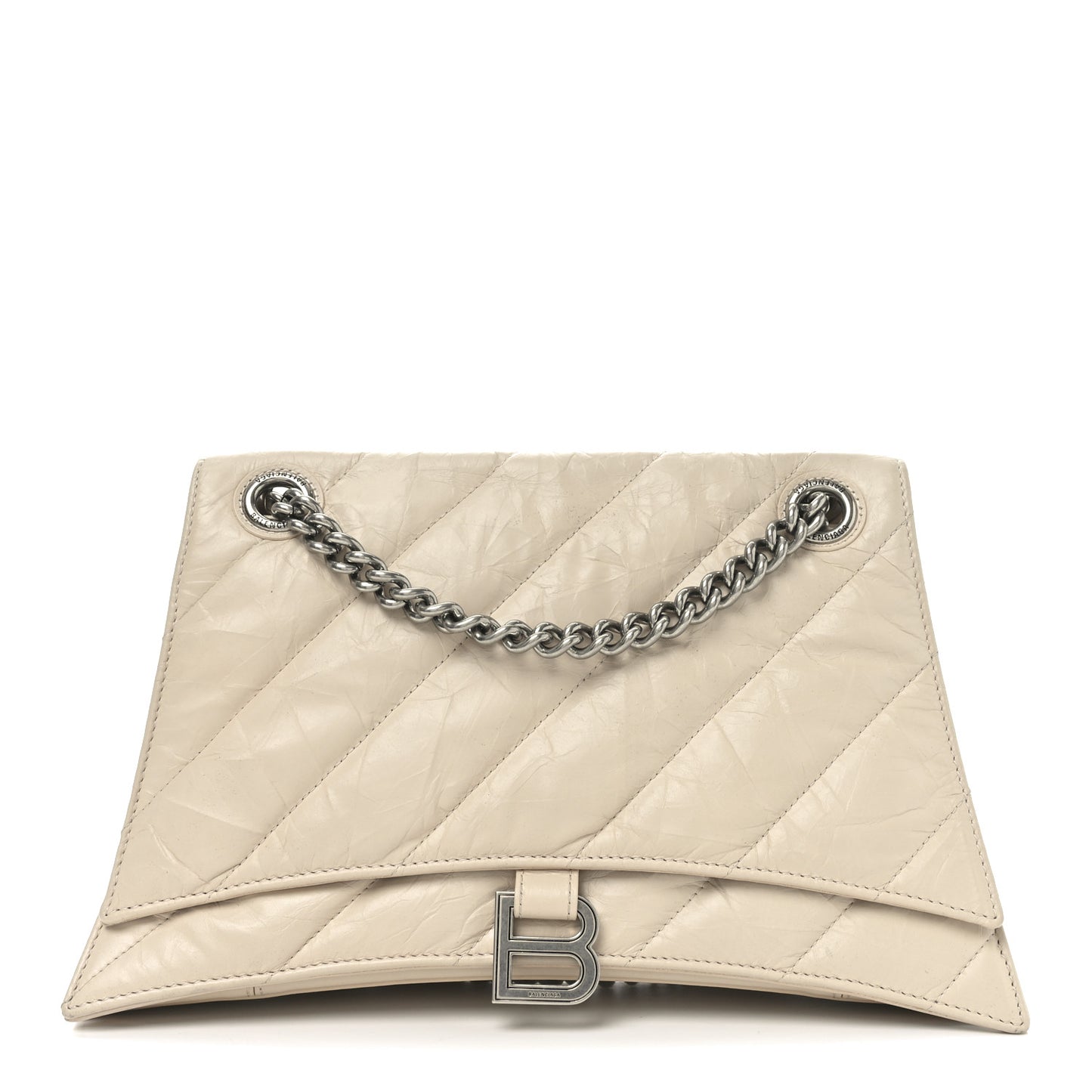 Crushed Calfskin Quilted Medium Crush Chain Bag Nude Nude