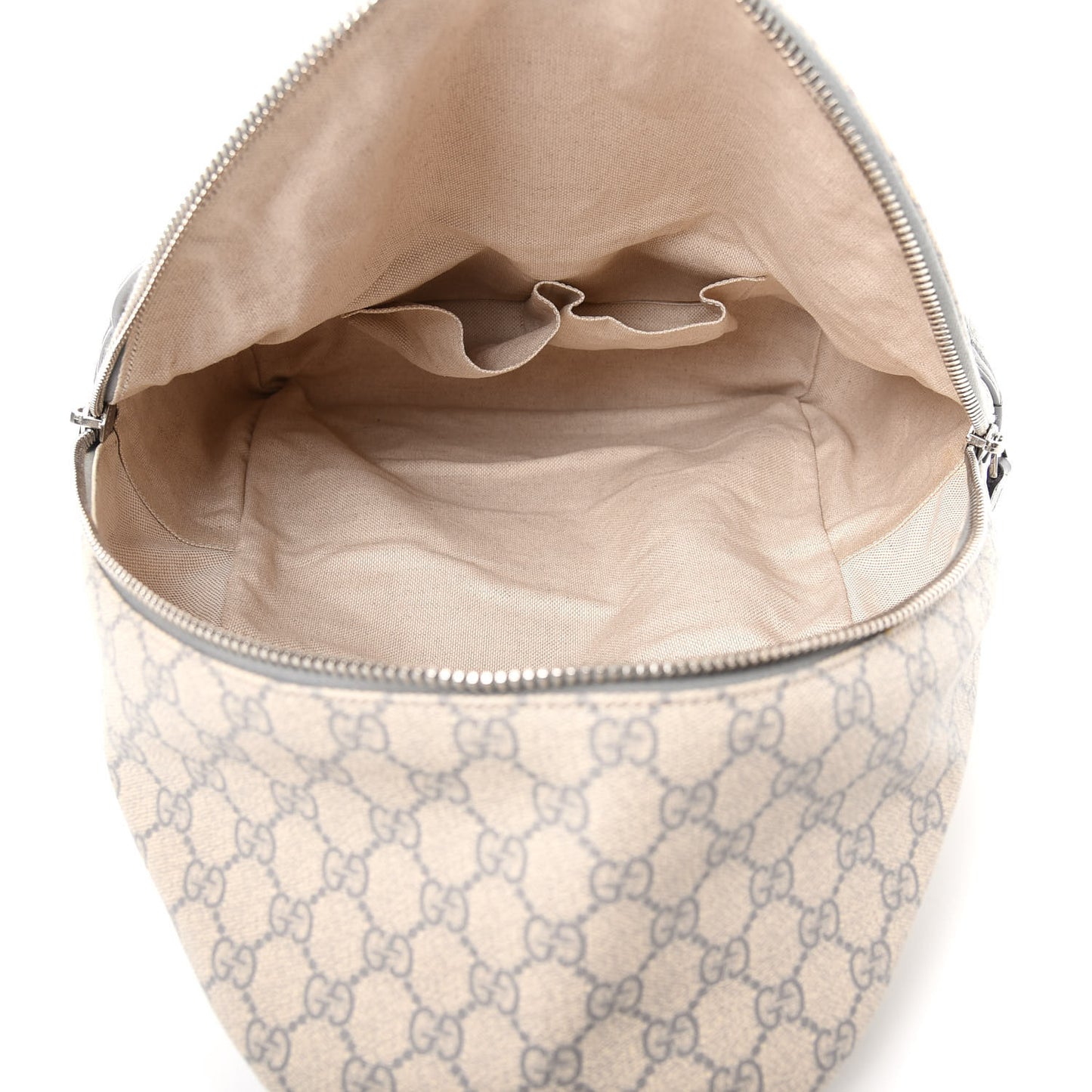 GG Supreme Monogram Medium Classic Backpack Ecru Grigio
