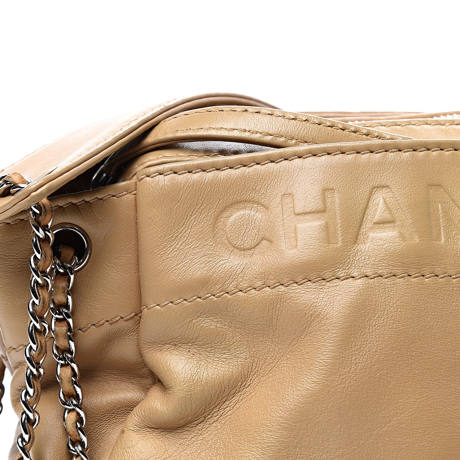 Chanel Lambskin Lax Accordion Hobo Beige 9 of 9