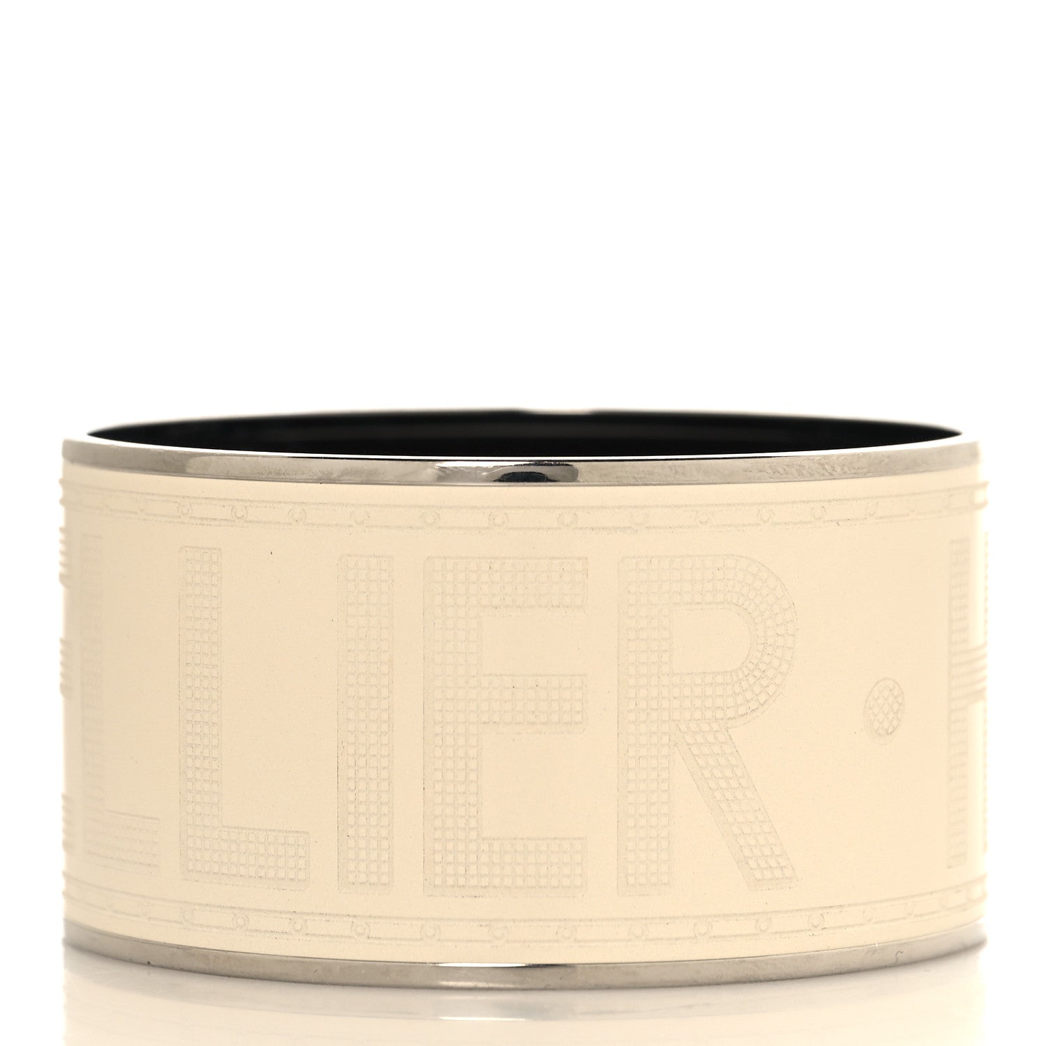 Hermes Enamel Printed Sellier Extra Wide Bracelet 65 Pannacotta 3 of 5