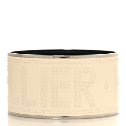 Hermes Enamel Printed Sellier Extra Wide Bracelet 65 Pannacotta 3 of 5