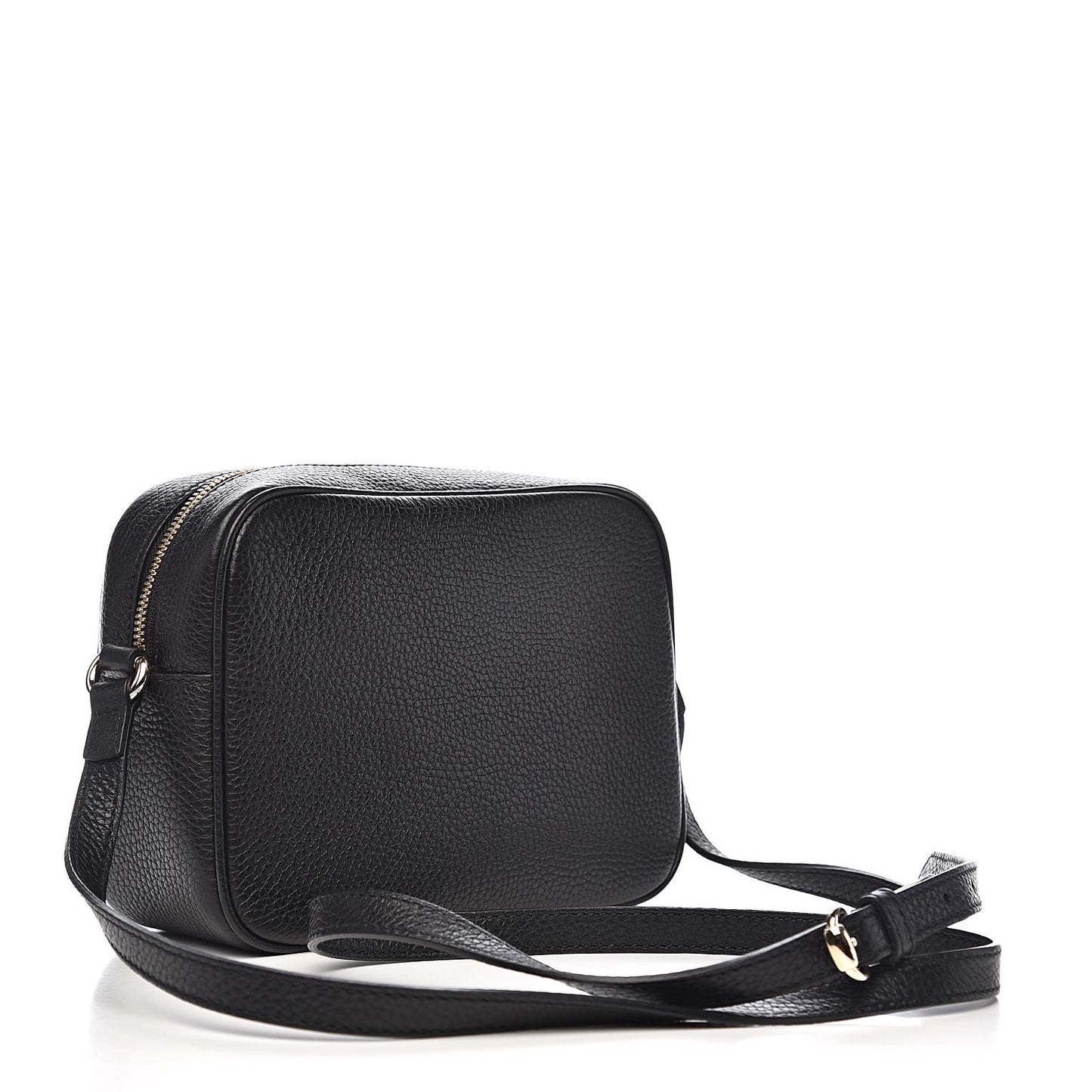 Pebbled Calfskin Small Soho Disco Bag Black