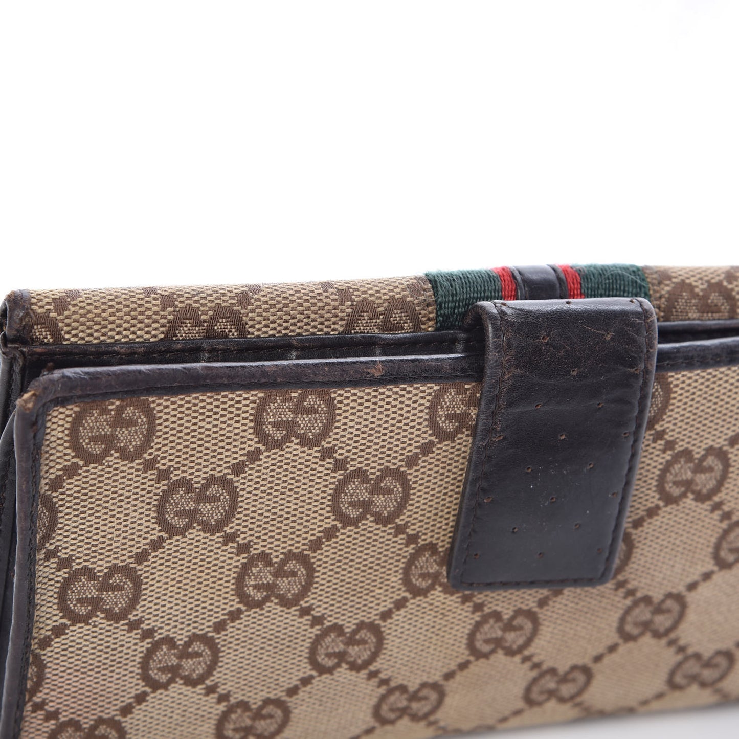 Monogram Web GG Reins Wallet Dark Brown