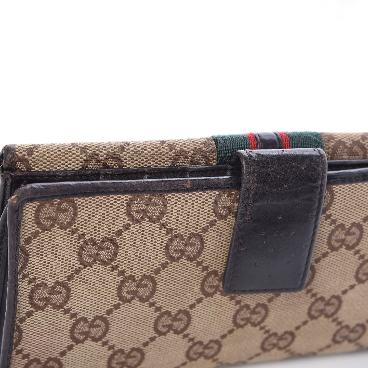 Gucci Monogram Web GG Reins Wallet Dark Brown 13 of 20