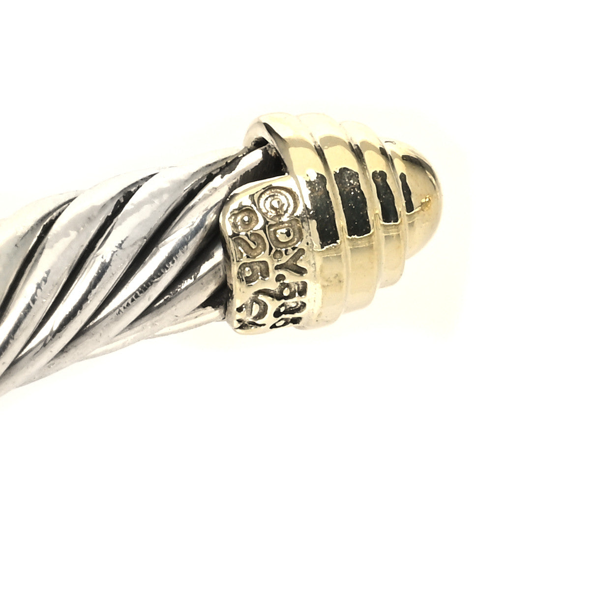David Yurman Sterling Silver 14K Yellow Gold 5mm Cable Classics Bracelet 3 of 3