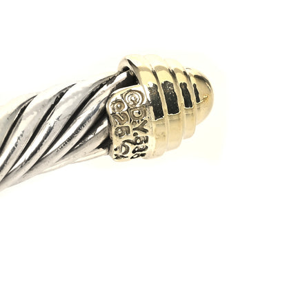 David Yurman Sterling Silver 14K Yellow Gold 5mm Cable Classics Bracelet 3 of 3