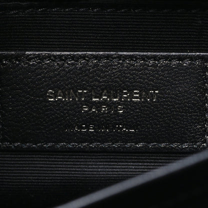 Saint Laurent Calfskin Y Quilted Monogram Monochrome Toy Loulou Crossbody Bag Black 6 of 11