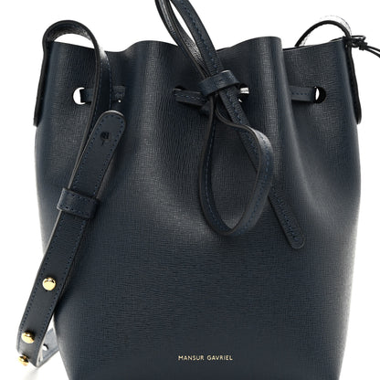 Mansur Gavriel Saffiano Mini Bucket Bag Blu 7 of 9