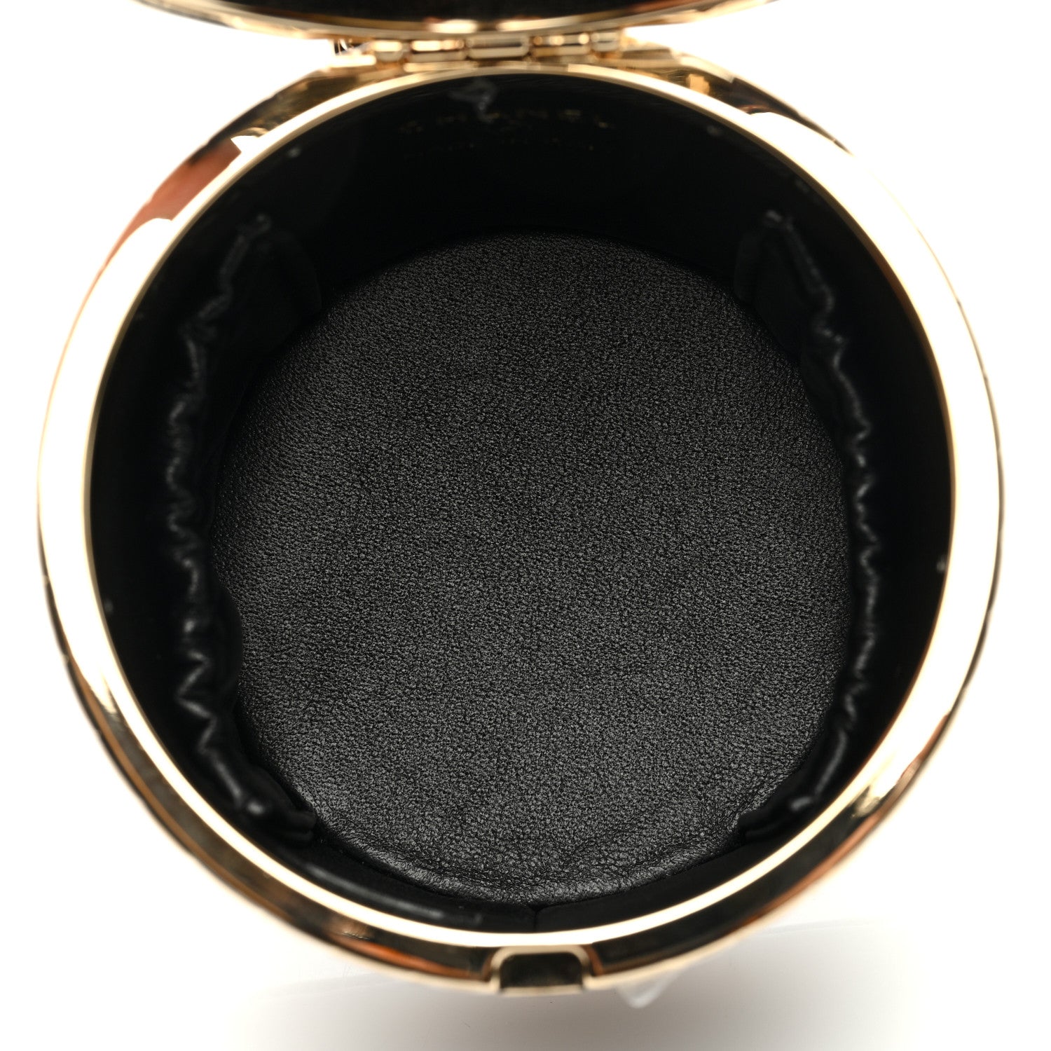 Chanel Metal Lambskin Quilted Mini Lock Frame Vanity Clutch Black 5 of 8