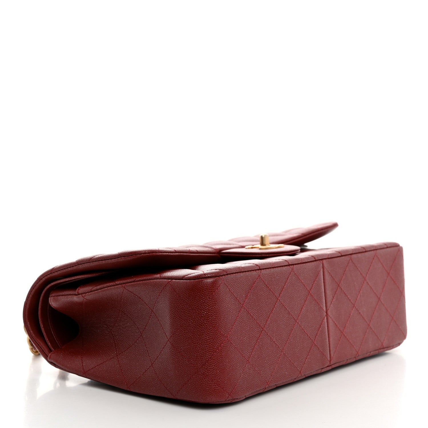 Chanel Iridescent Caviar Quilted Jumbo Double Flap Burgundy 4 of 10