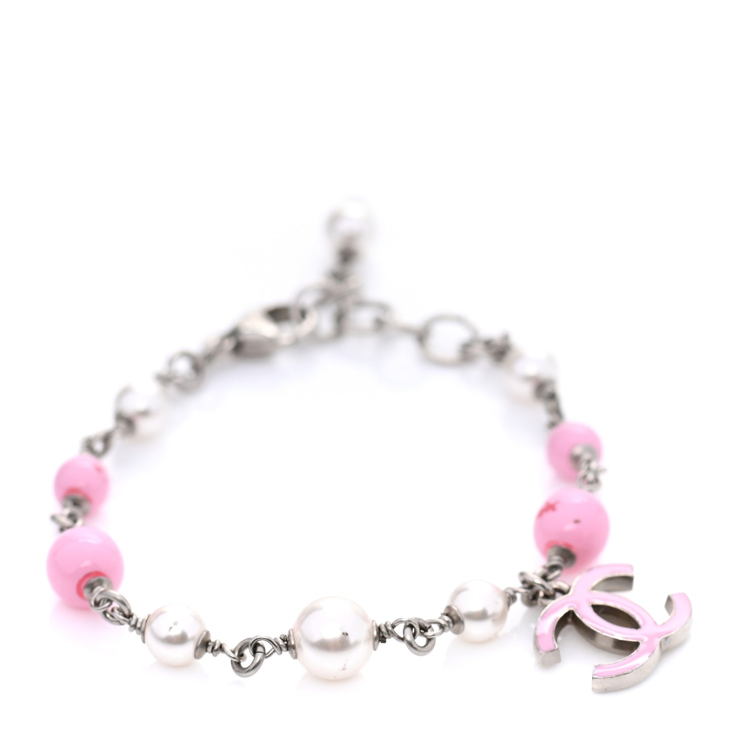Pearl Enamel CC Bracelet Pink