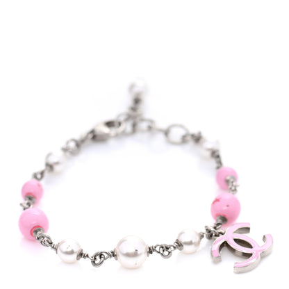 Chanel Pearl Enamel CC Bracelet Pink 1 of 5