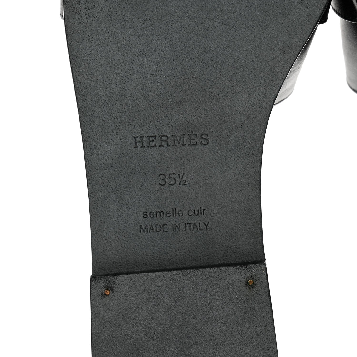 Hermes Calfskin Giulia Sandals 35.5 Black 7 of 10