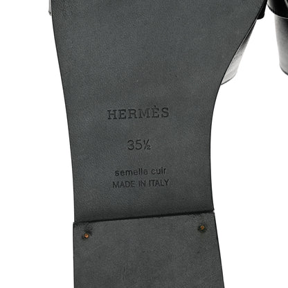 Hermes Calfskin Giulia Sandals 35.5 Black 7 of 10