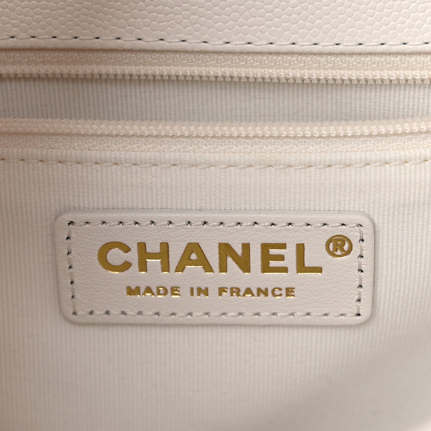 Caviar Quilted School Memory Small Top Handle Flap White