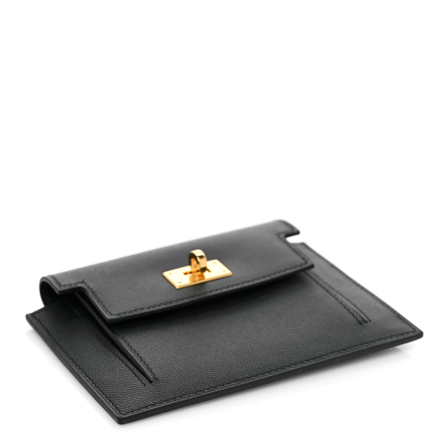 Hermes Epsom Kelly Pocket Compact Wallet Black 4 of 9