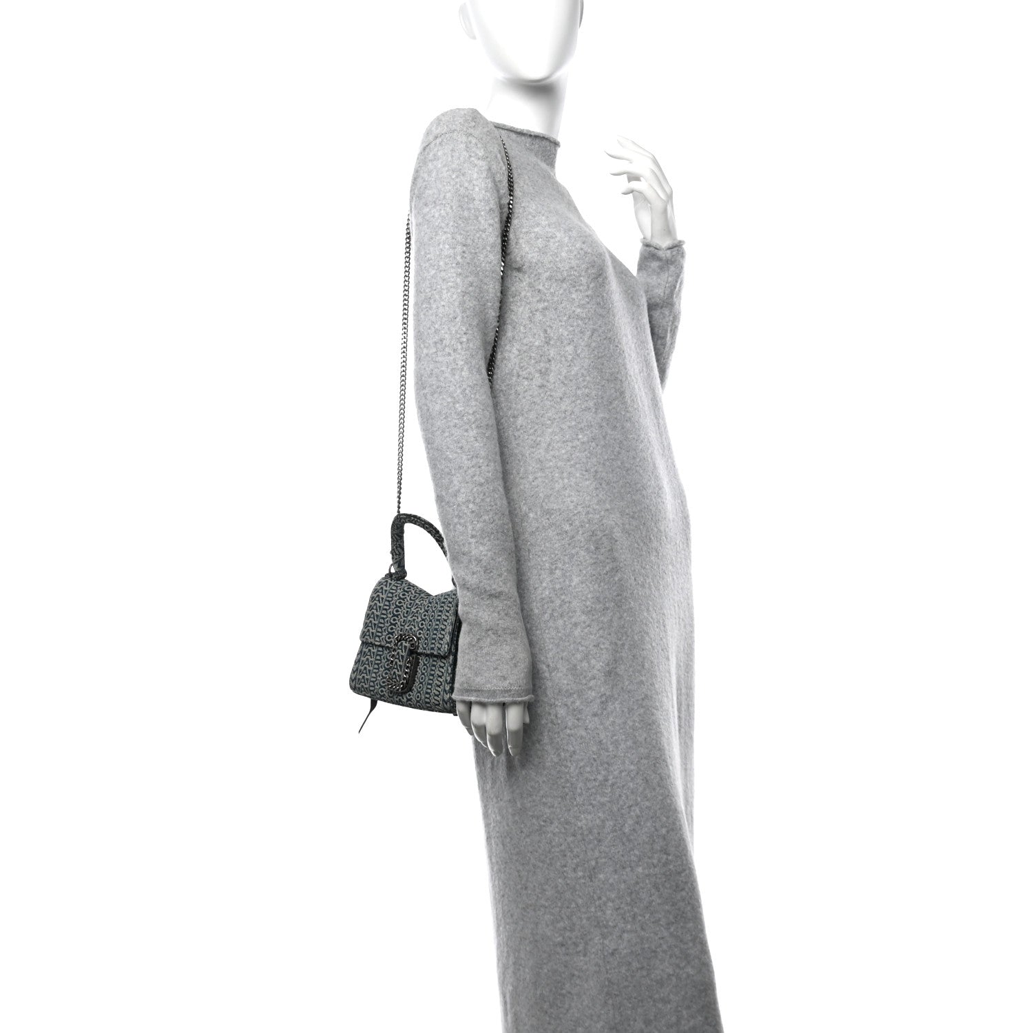 Marc Jacobs Sun Faded Denim Monogram The St Marc Mini Top Handle Bag Blue 2 of 13