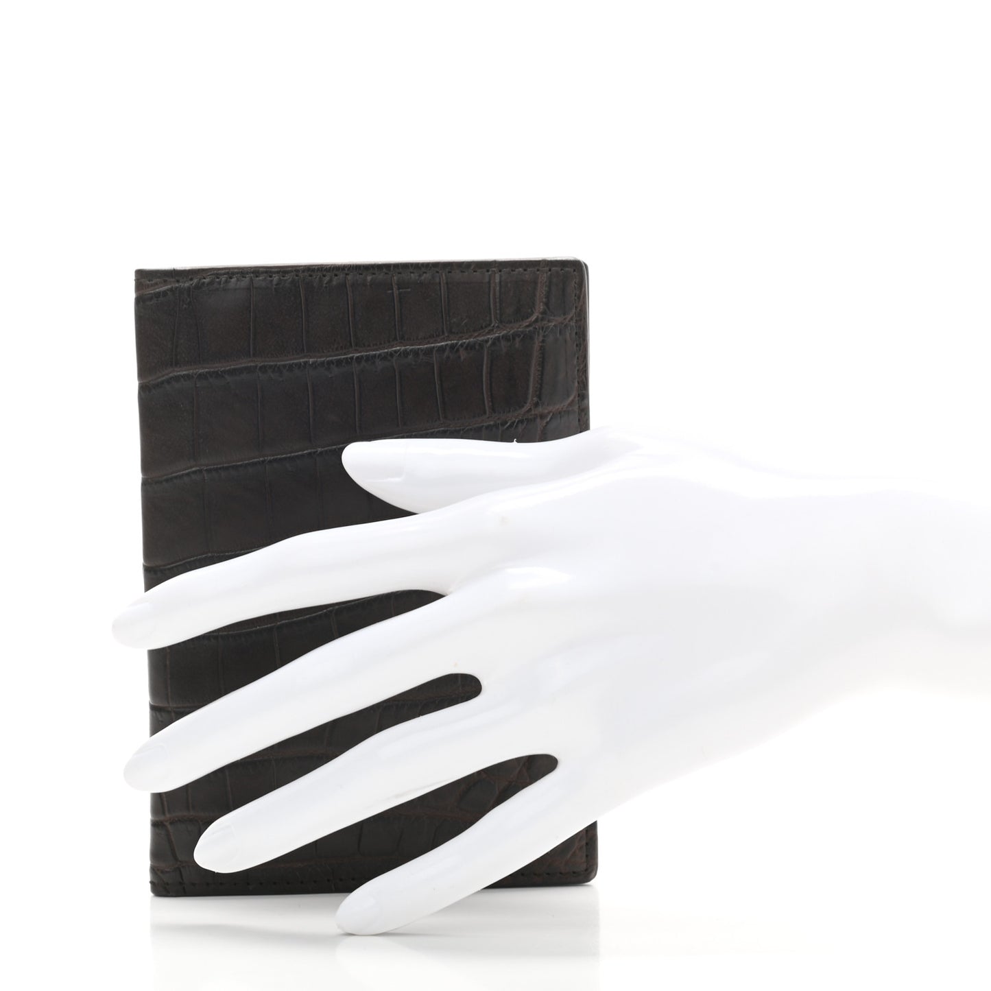 Crocodile Passport Case Brown