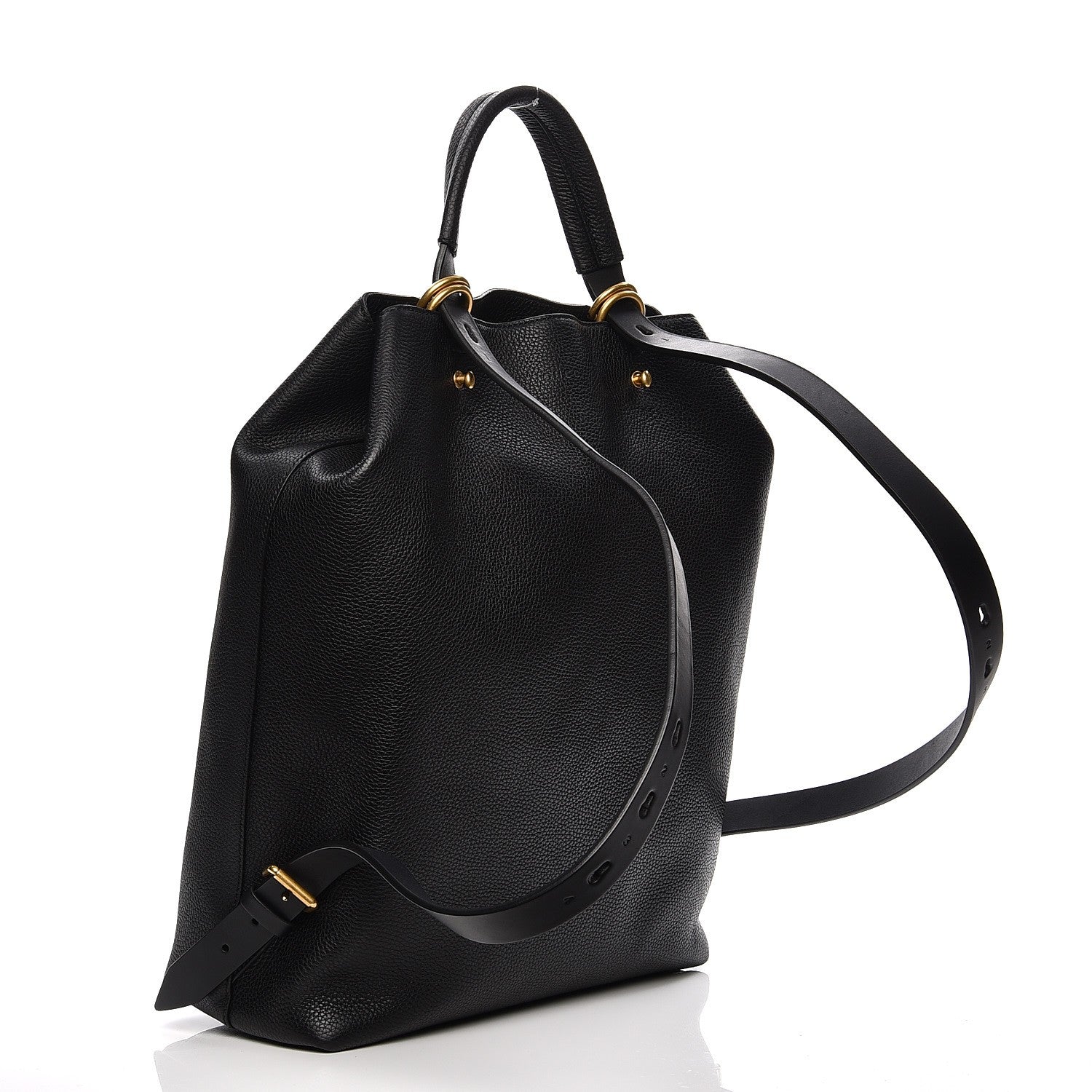 Gucci Calfskin Kingsnake Print Drawstring Backpack Black 3 of 9