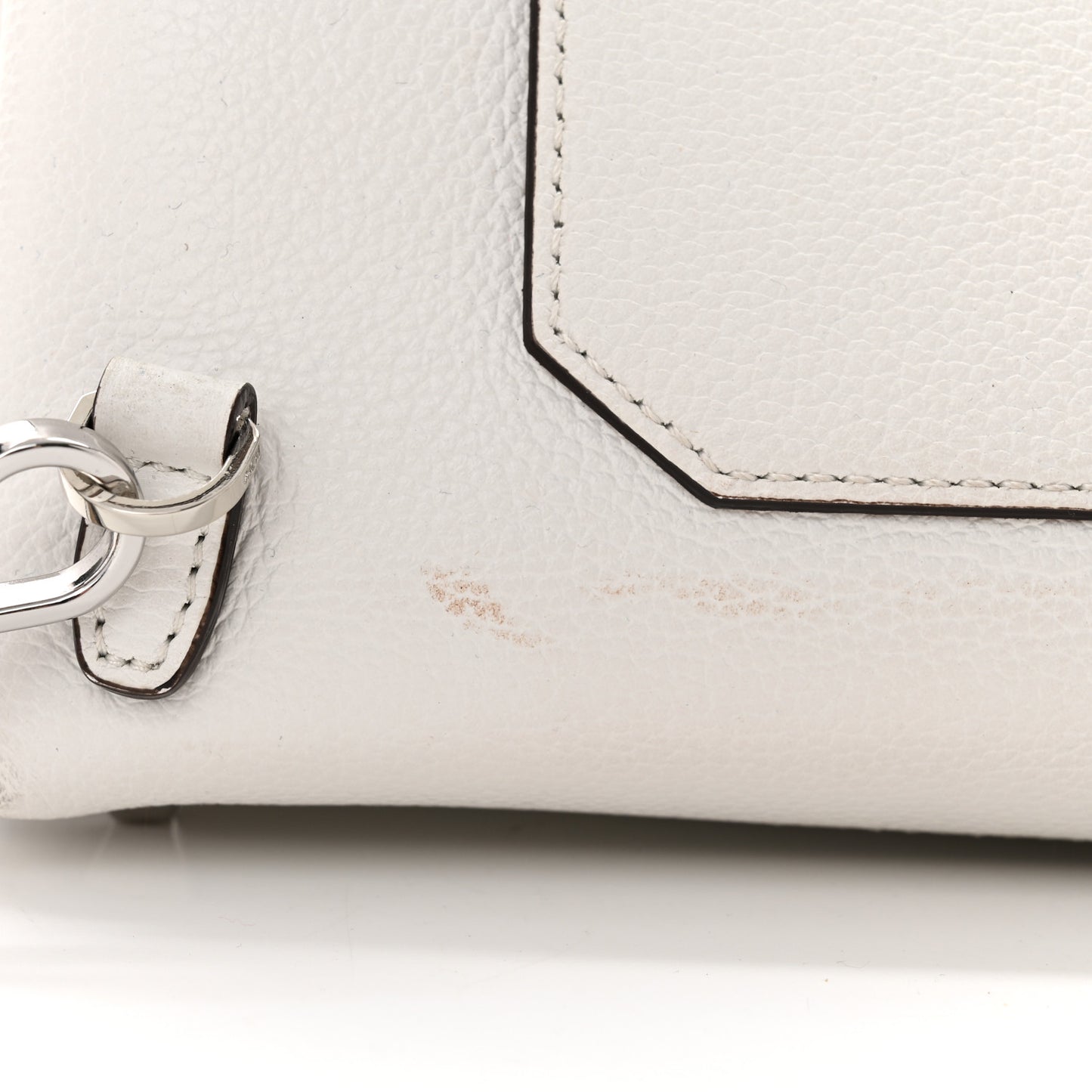 Grained Calfskin Medium Milla Convertible Backpack White Flake