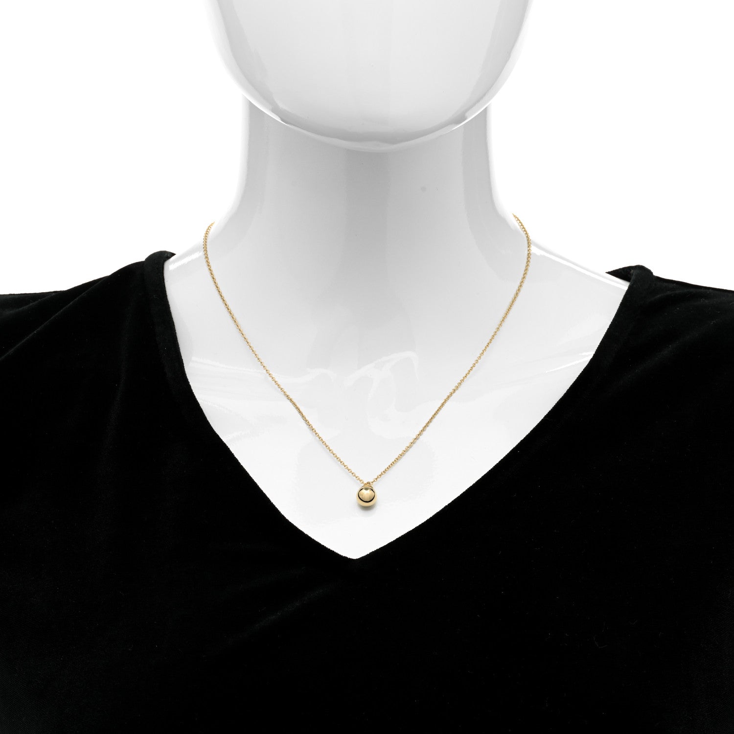 Tiffany 18K Yellow Gold 8mm HardWear Ball Pendant Necklace 2 of 6