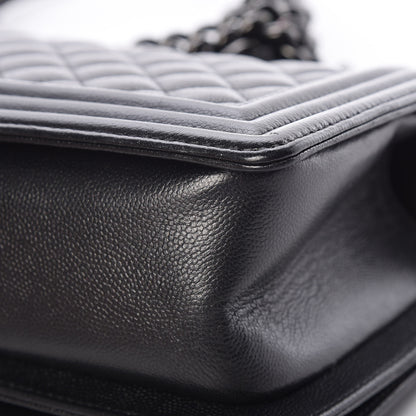 Chanel Caviar Quilted Medium Boy Flap So Black 10 of 13