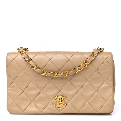 Chanel Lambskin Quilted Small Single Flap Beige 1 of 15