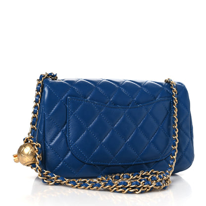 Chanel Lambskin Quilted Pearl Crush Mini Rectangular Flap Blue 3 of 10