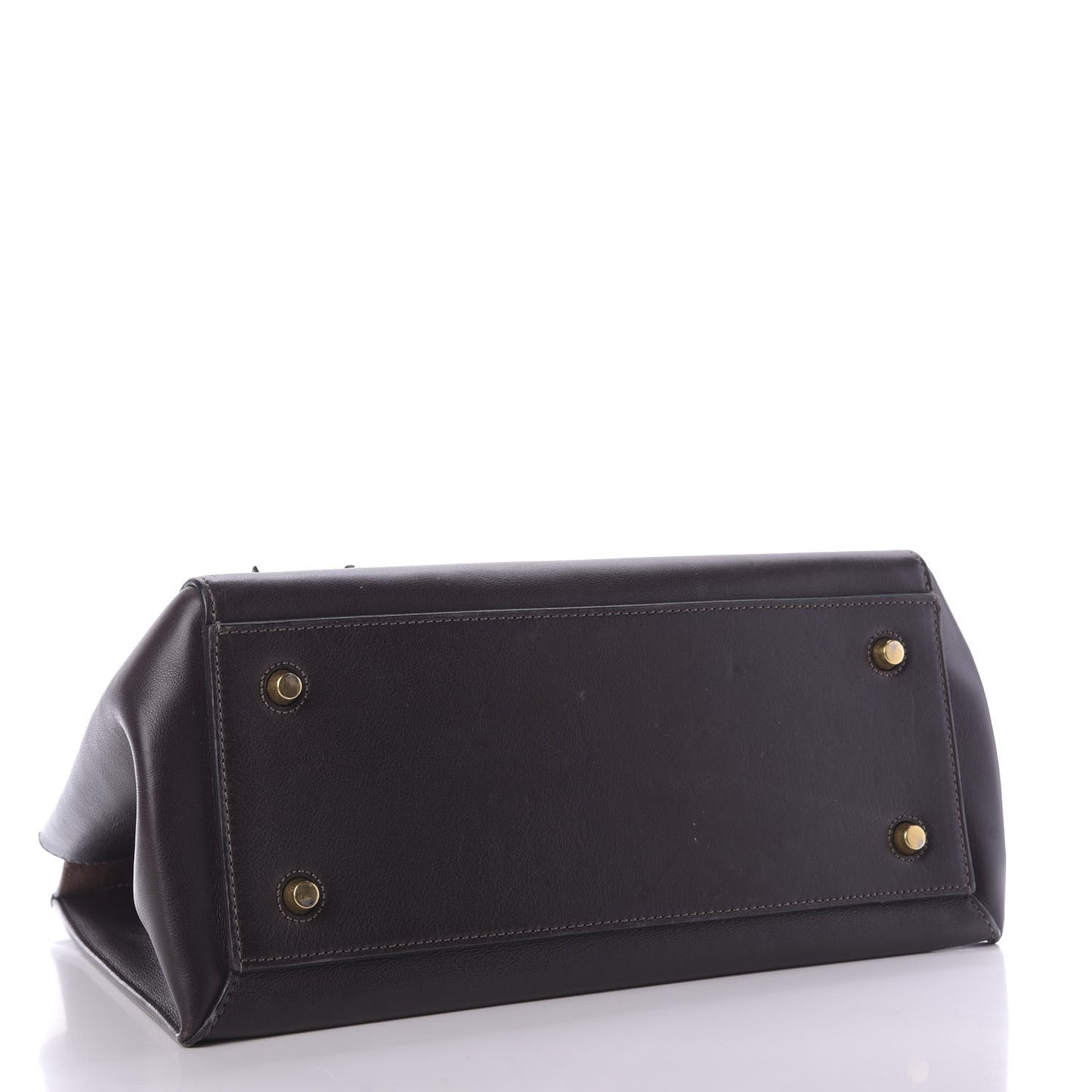 Smooth Calfskin Large Edge Shoulder Bag Brown