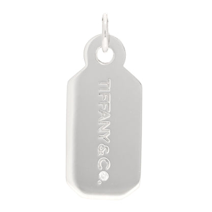 Tiffany Sterling Silver Diamond Logo Tag Charm 1 of 4