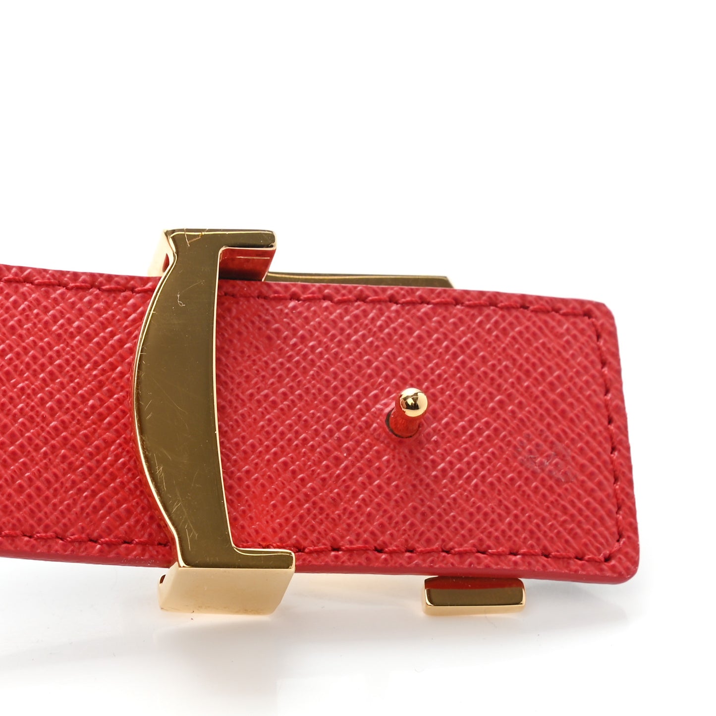 Monogram 30mm LV Initiales Reversible Belt 85 34 Coquelicot