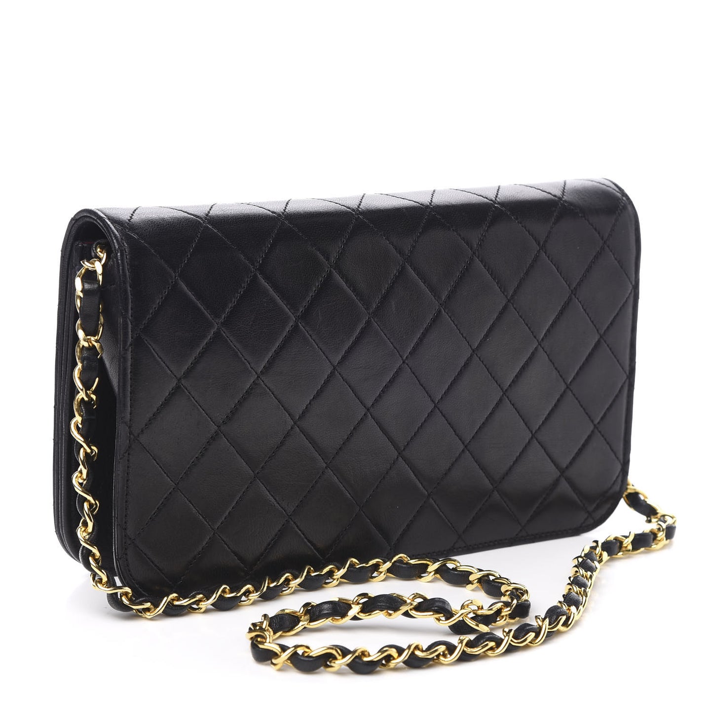 Lambskin Quilted Small Single Flap Black