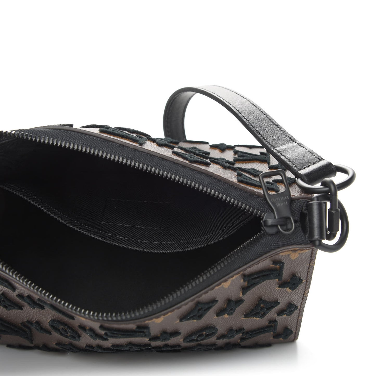 Monogram Tuffetage Triangle Messenger Black