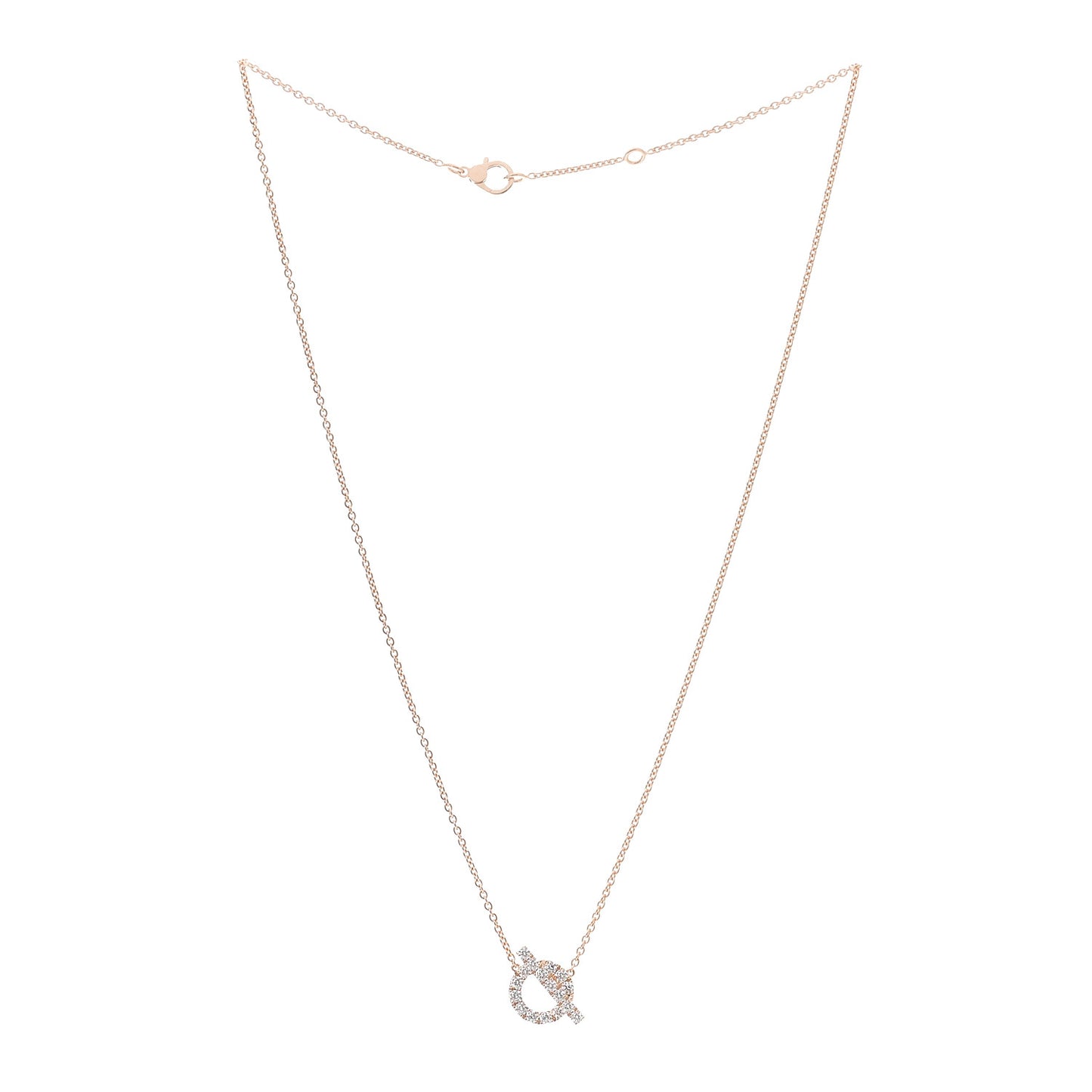 18K Rose Gold Diamond Finesse Pendant Necklace