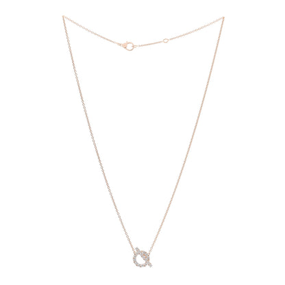 Hermes 18K Rose Gold Diamond Finesse Pendant Necklace 3 of 5