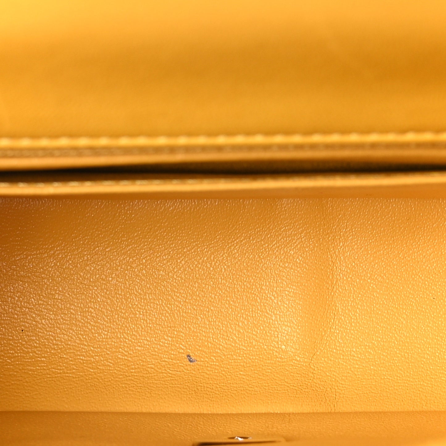 Lambskin Quilted Mini Rectangular Flap Yellow