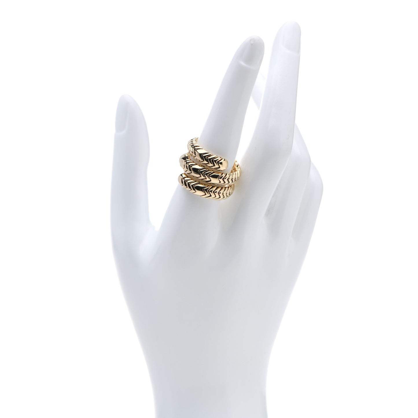 18K Yellow Gold Spiga Ring 58 8.5
