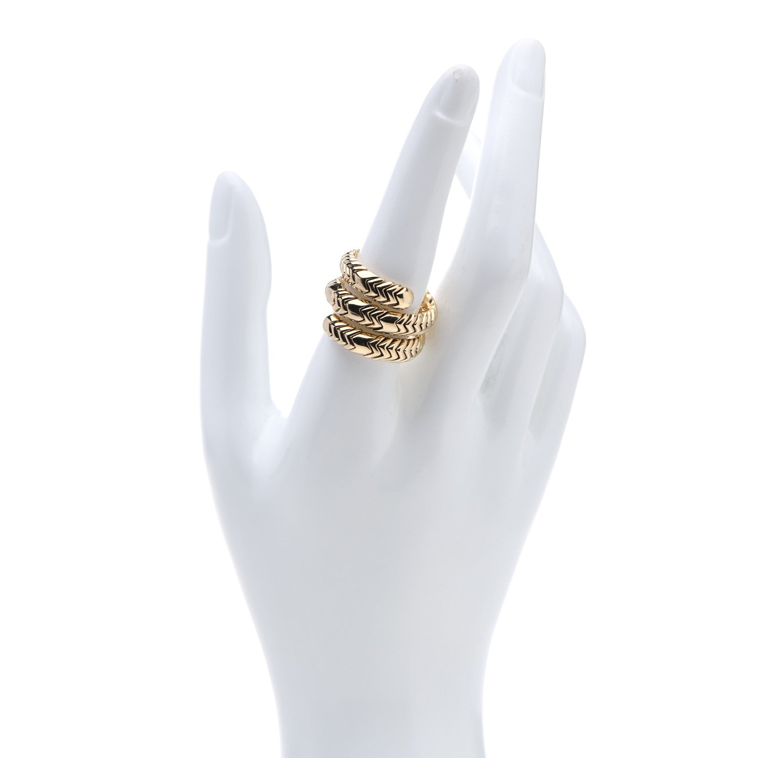 Bulgari 18K Yellow Gold Spiga Ring 58 8.5 2 of 6