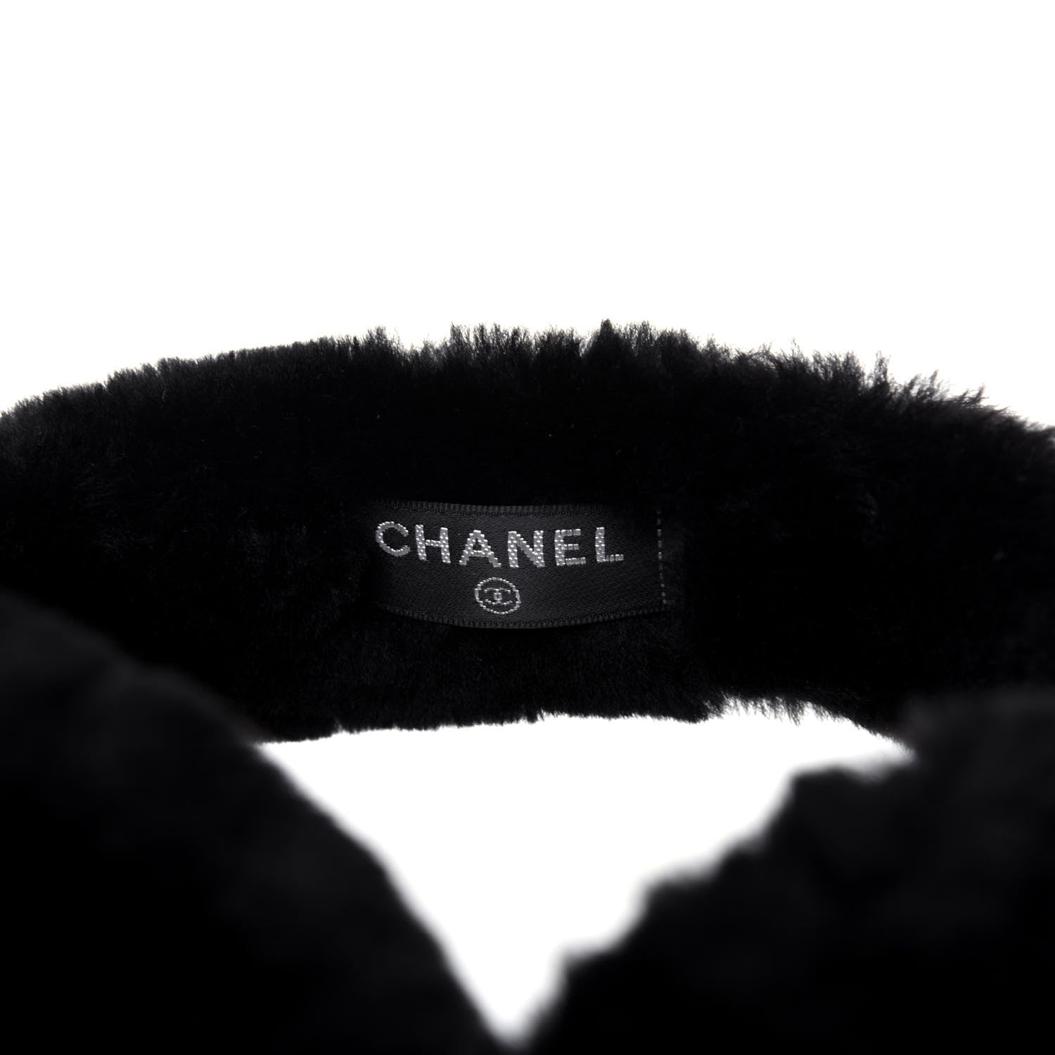 Chanel Shearling CC Ear Muffs Black White 4 of 4