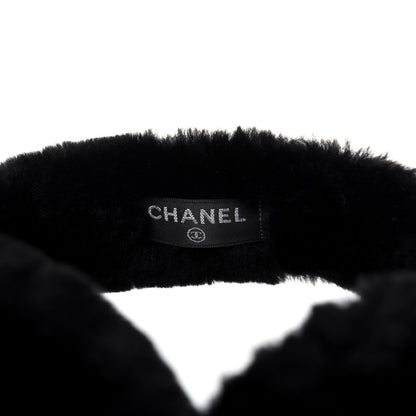 Chanel Shearling CC Ear Muffs Black White 4 of 4