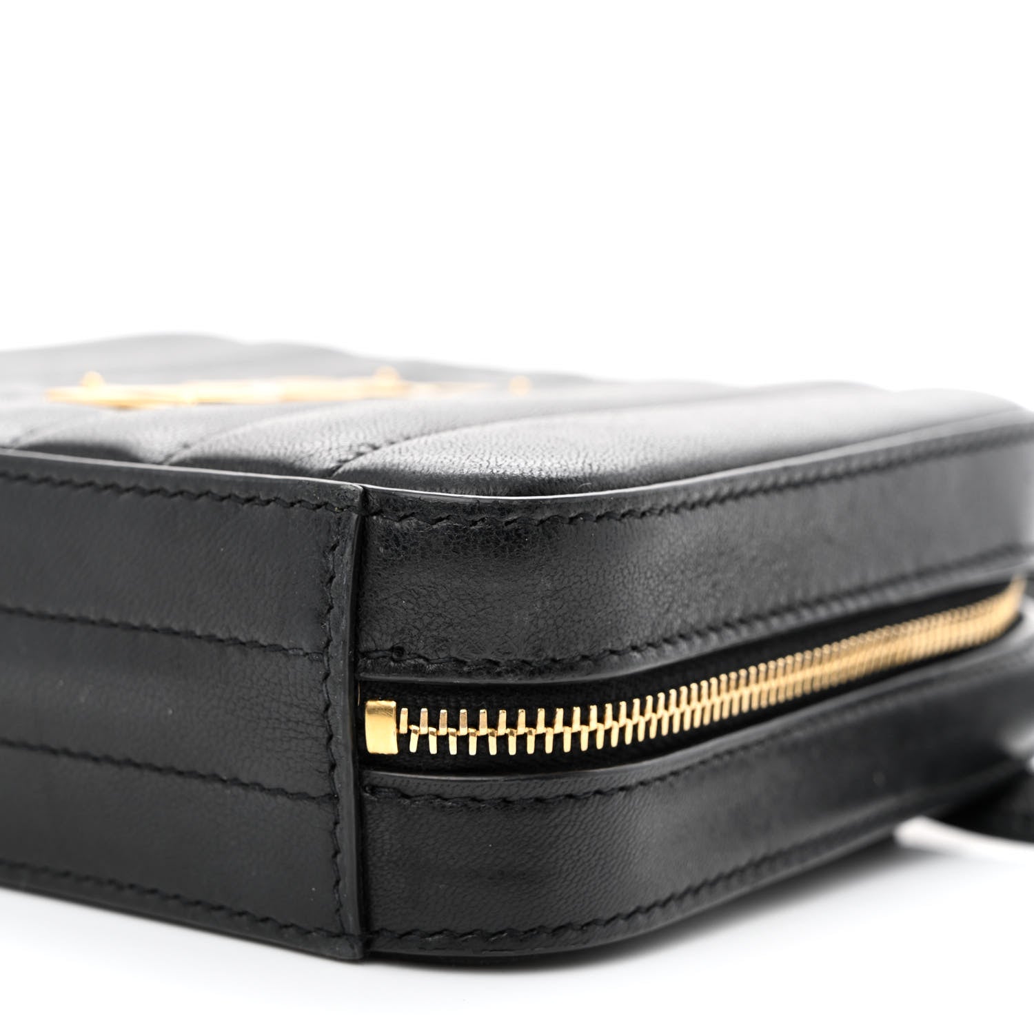 Saint Laurent Lambskin Matelasse Vicky Monogram Belt Bag Black 11 of 13