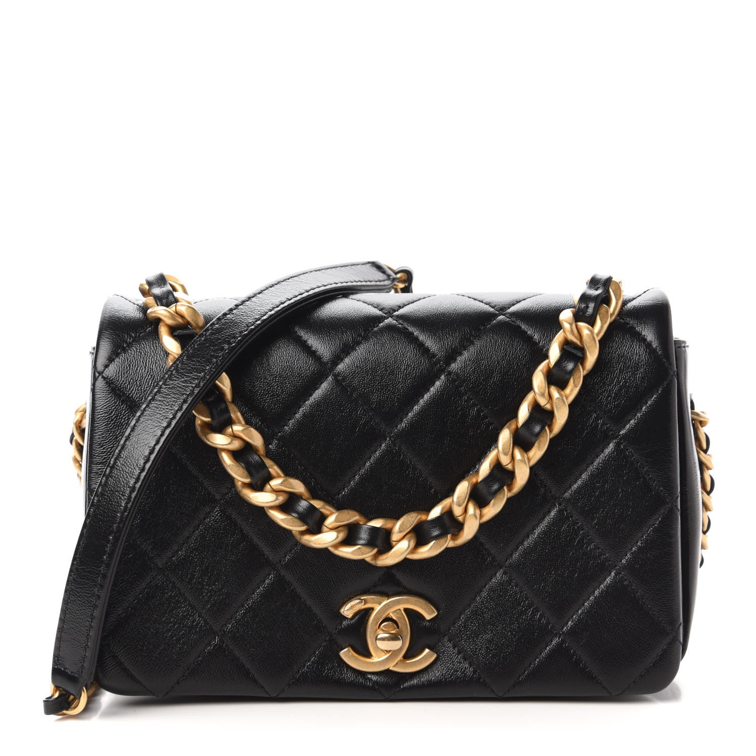 Chanel Shiny Lambskin Quilted Small Fashion Therapy Flap Black 1 of 11