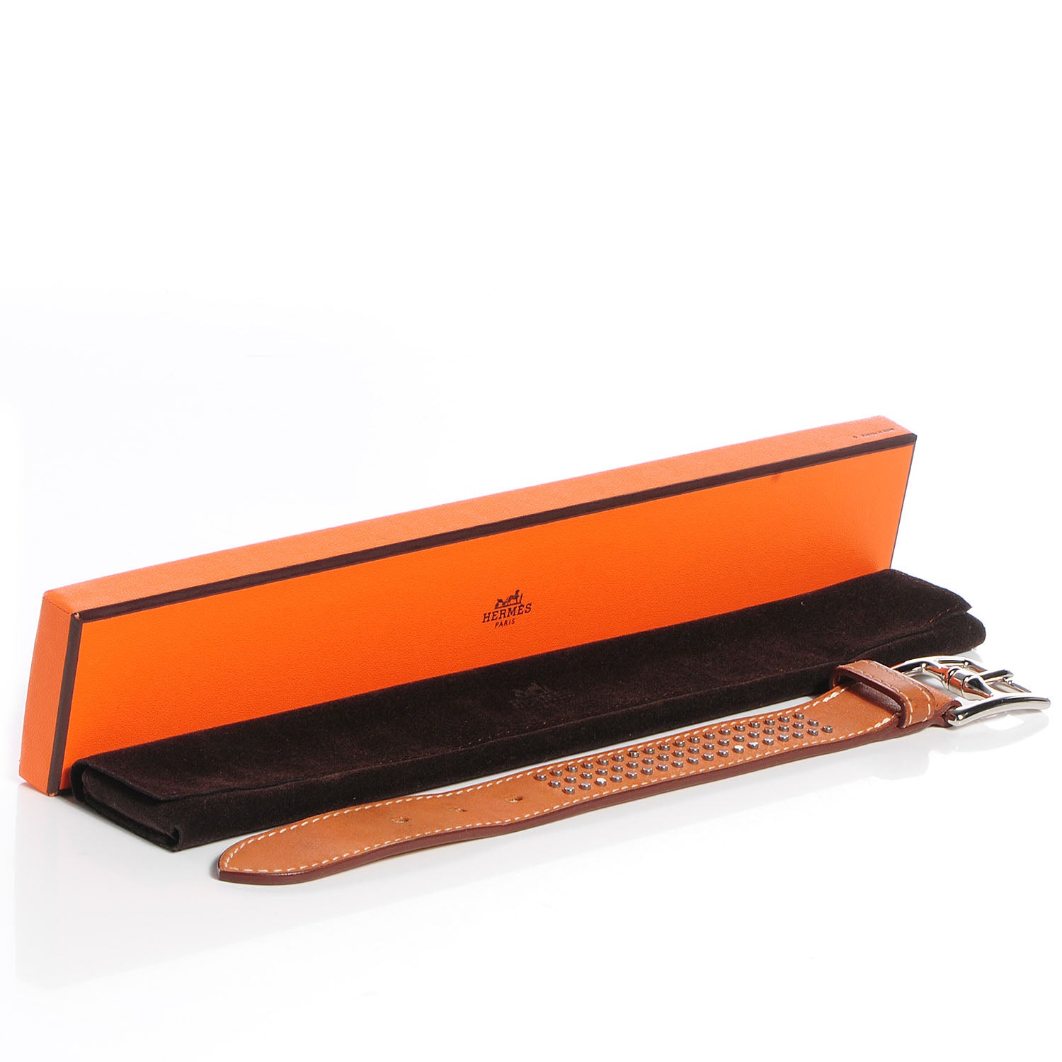 Hermes Leather Studded Buckle Bracelet 6 of 6