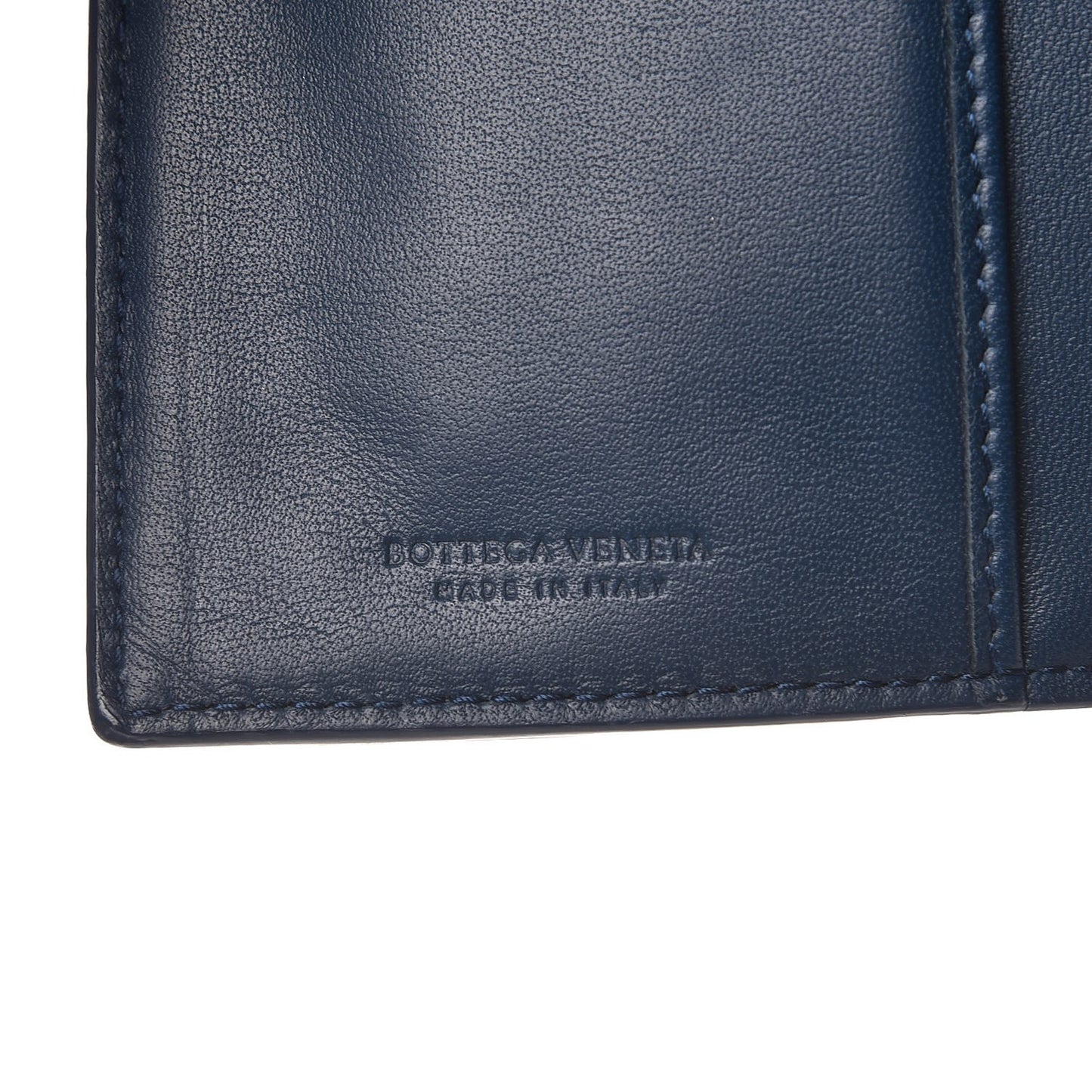 Nappa Intrecciato Continental Wallet Baltic Blue
